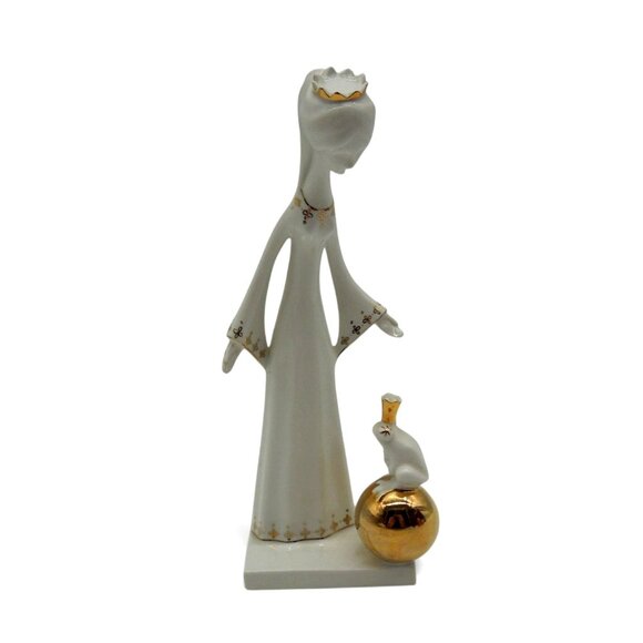 AQUINCUM Princess and Frog on Gold Ball Figurine Hungary Vintage 8" Tall - Picture 1 of 10